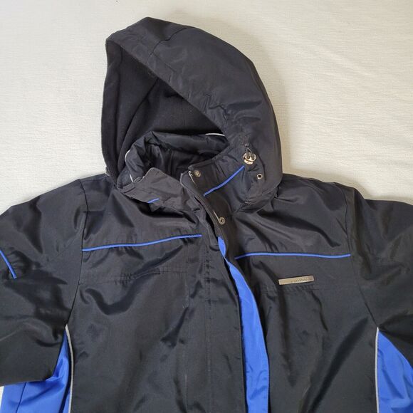 ZeroXposure Jacket Coat Medium Black and Blue Removable Hood Lightweight Fleece - Picture 8 of 16